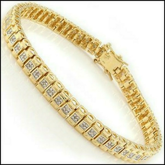 .83 Natural Diamonds Gold over Tennis Br